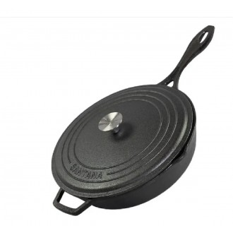 Frigideira De Ferro Com Tampa N26 Lider Com Alça De Ferro